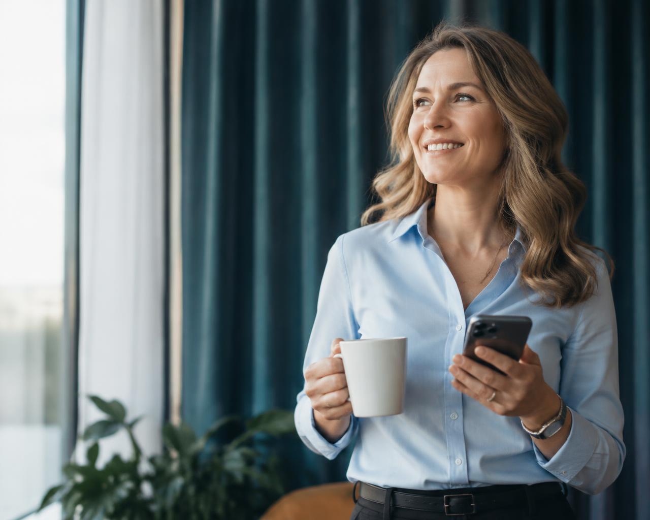 Smiling professional who just landed a new role